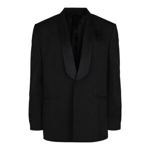 Givenchy Jacket In Wool With Satin Shawl Lapel Black Mens